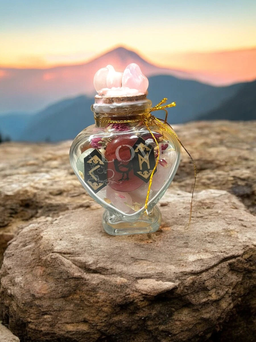 Heart of Love Spell Jar, Emotional Healing, Self-Love, and Happiness Vase