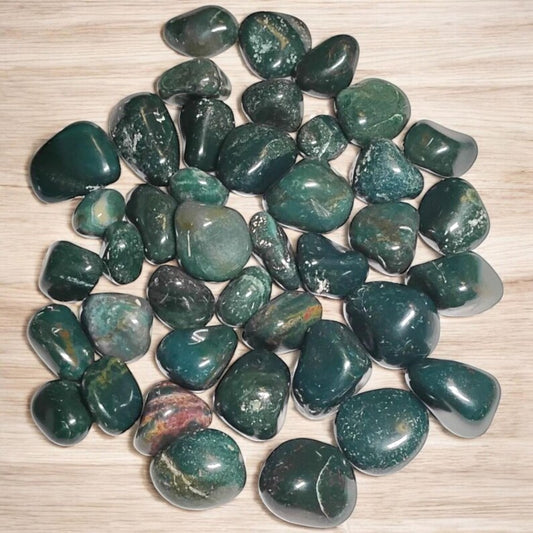 3 Bloodstone Tumbled Healing Crystals - Grounding Energy - Gift Bag Included