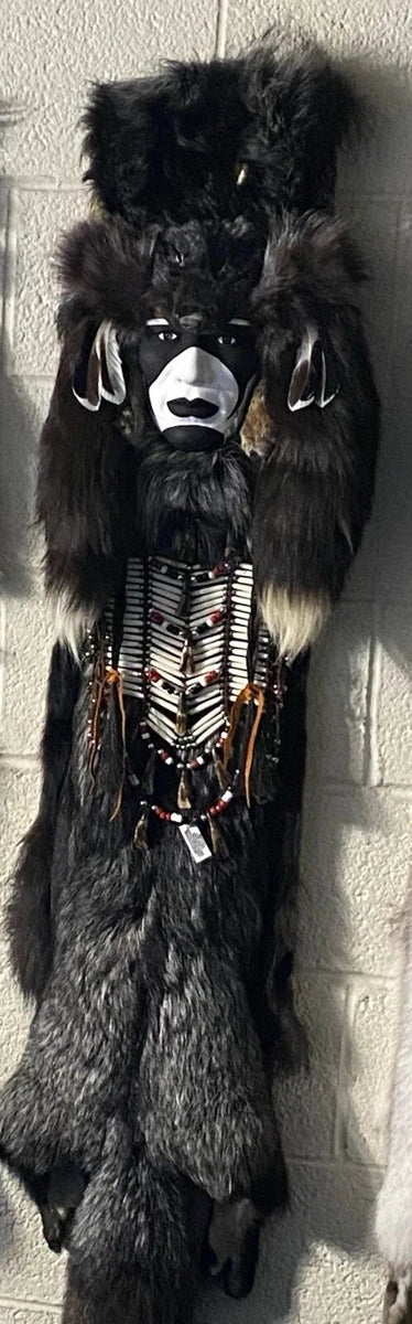 Blackfeet Warrior Tribal Face Mask, Native American Art 4ft Made By La Ne Ayo
