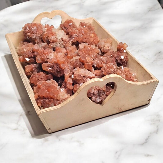 3 Natural Aragonite Heart Clusters Raw Healing Crystals in Gift Bag