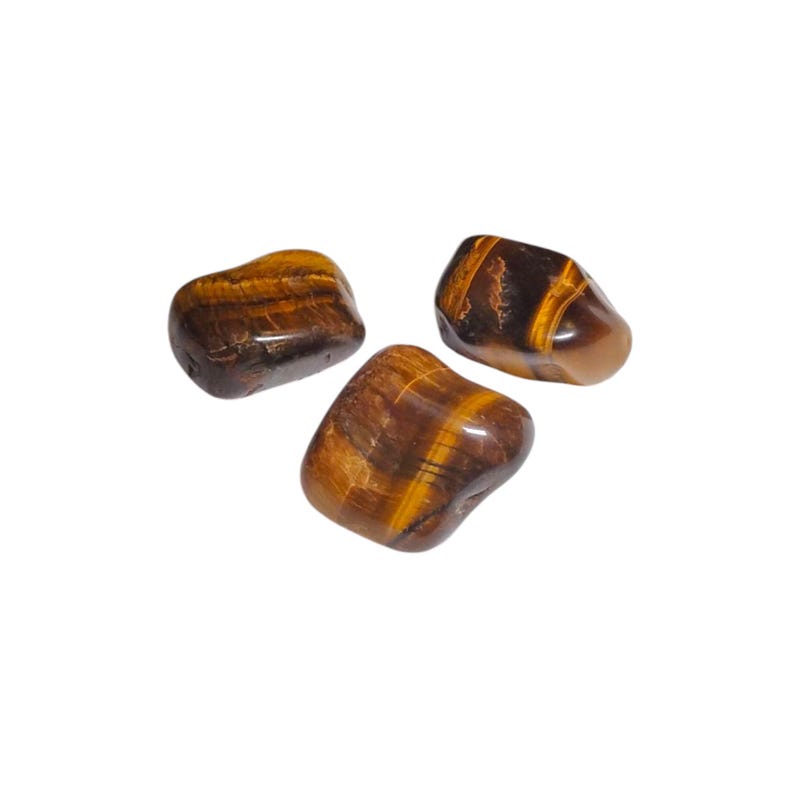3 Tiger’s Eye Tumbled Stones – Confidence, Protection, Focus + Gift Bag
