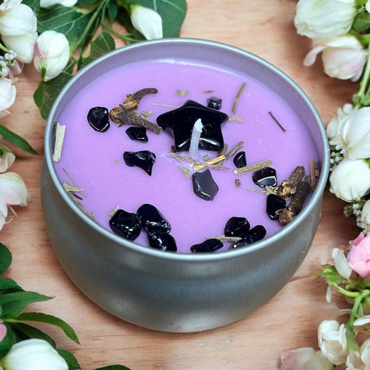 Protect Candle – Lavender Essential Oil with Herbs & Crystals | JoyfulBliss Co.