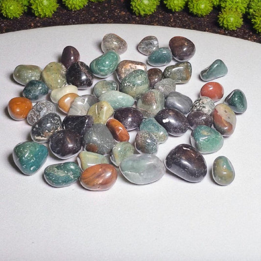 3 Fancy Jasper Tumbled Stones – Calm, Focus, Healing + Organza Gift Bag