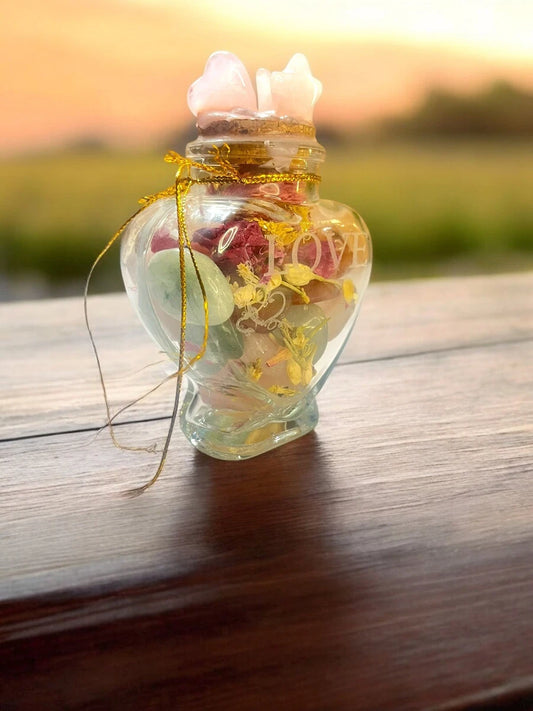 Heart of Love Spell Jar, Emotional Healing, Self-Love, and Happiness Vase