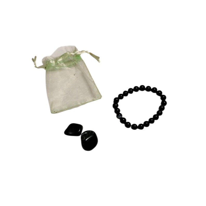 Agate 8mm Bracelet with 2 Bloodstone Tumbled Crystals – Strength, Vitality & Grounding Set