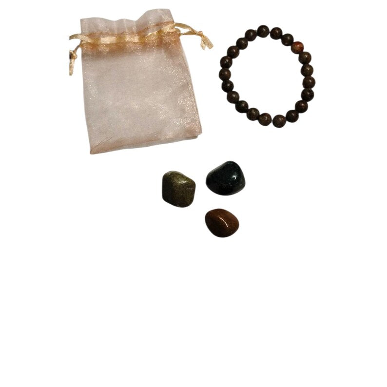 Unakite 8mm Bracelet with 3 Fancy Jasper Tumbled Stones – Balance, Grounding & Emotional Healing Set