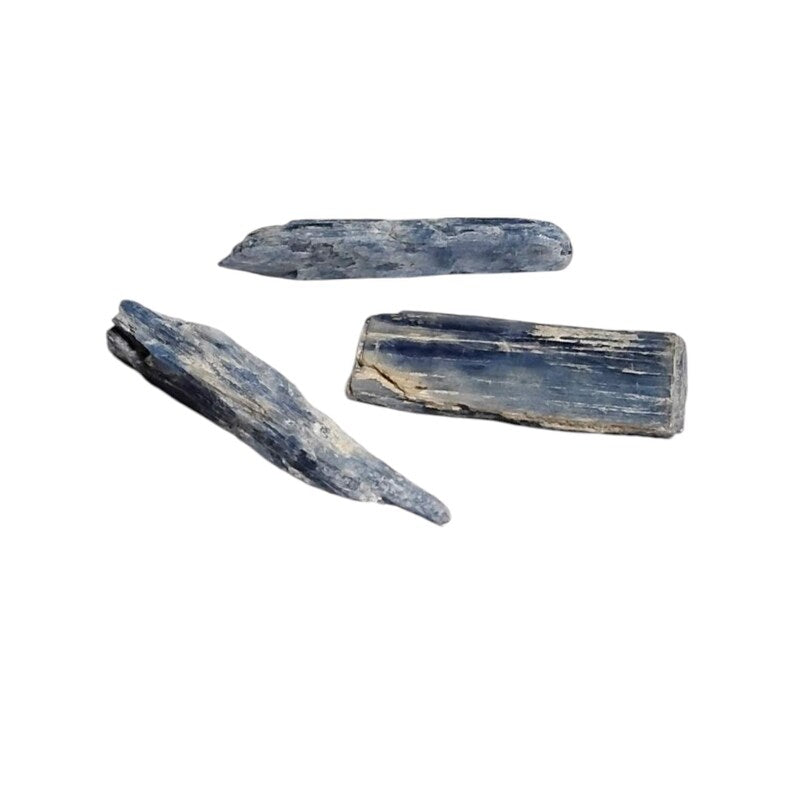 3 Raw Blue Kyanite Blades  Chakra Alignment, Clarity + Organza Gift Bag