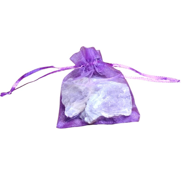 3 Raw Lepidolite Stones – Anxiety Relief, Peace, Balance + Gift Bag