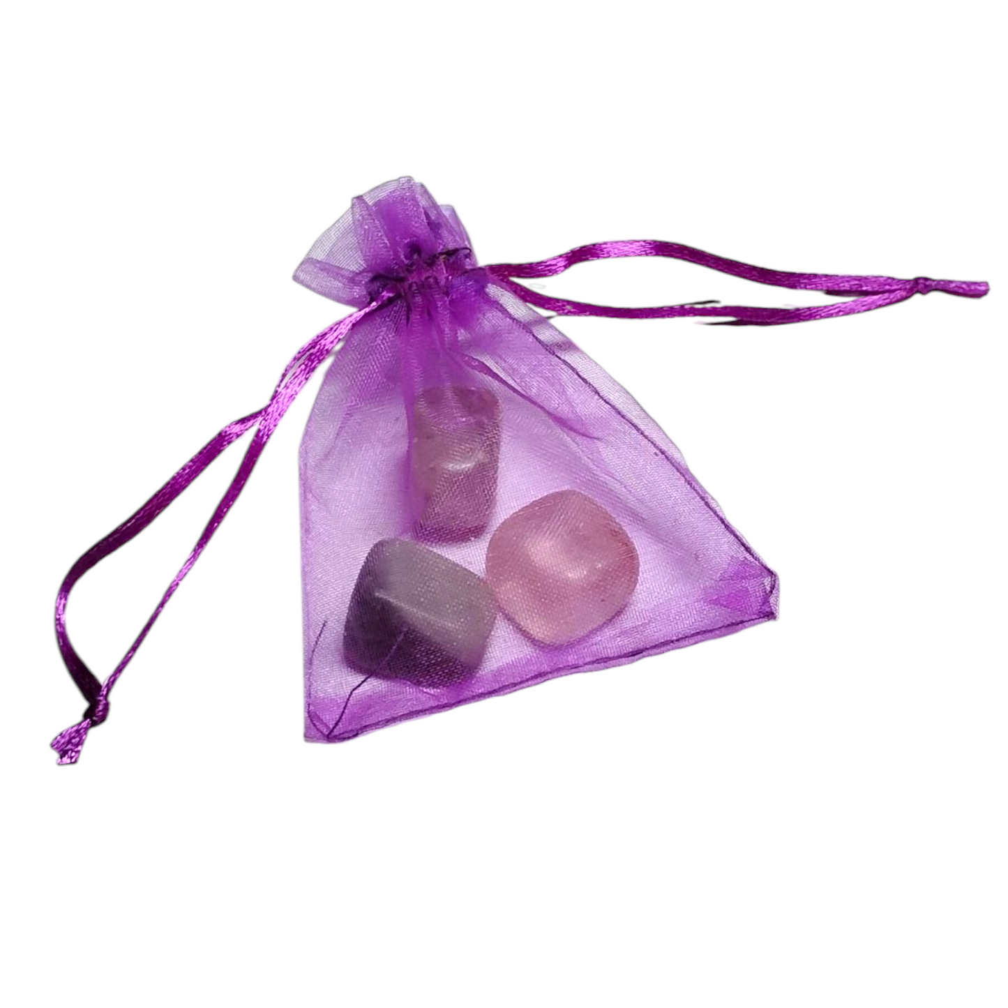 3 Fluorite Tumbled Stones – Focus, Clarity, Protection + Gift Bag Included