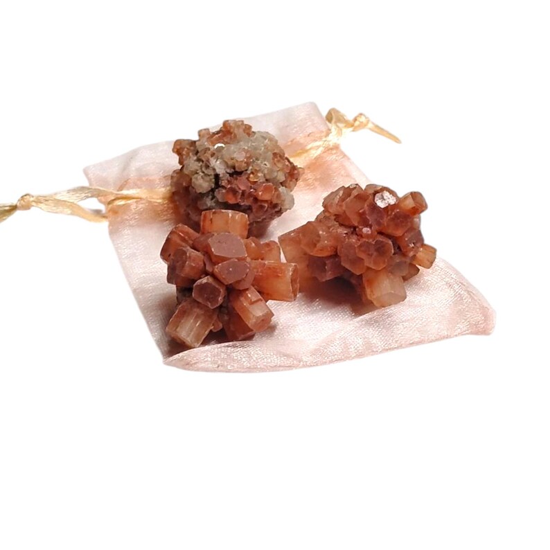 3 Natural Aragonite Heart Clusters Raw Healing Crystals in Gift Bag