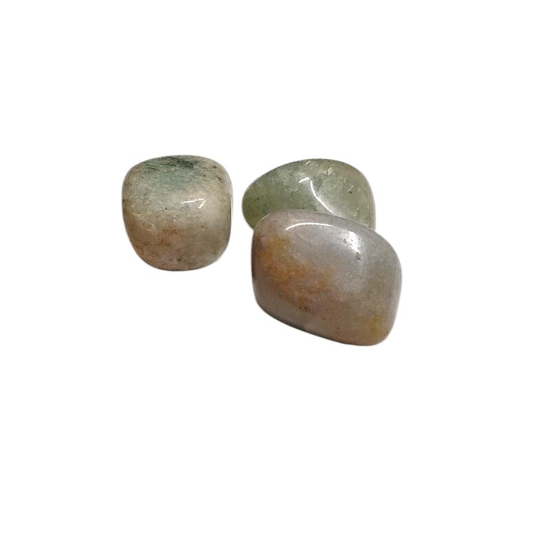 3 Green Aventurine Tumbled Stones – Luck, Abundance, Healing + Gift Bag