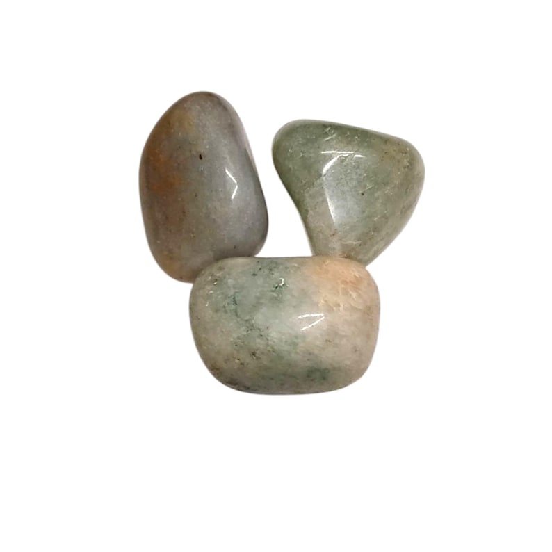 3 Green Aventurine Tumbled Stones – Luck, Abundance, Healing + Gift Bag