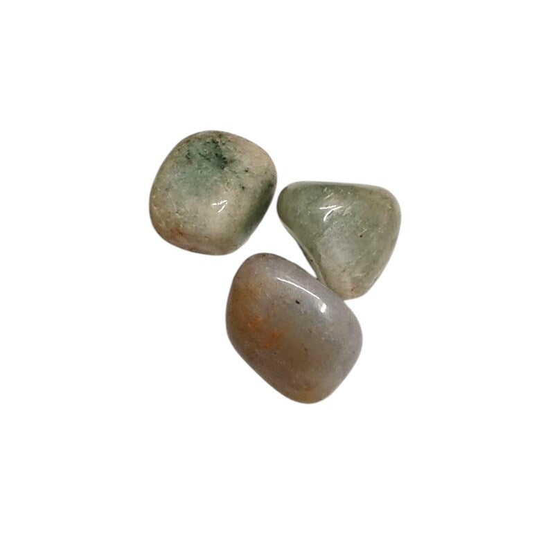 3 Green Aventurine Tumbled Stones – Luck, Abundance, Healing + Gift Bag