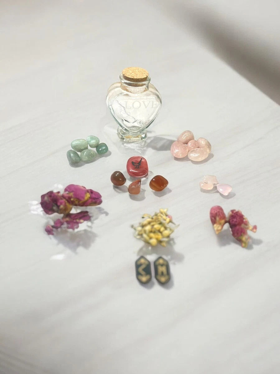 Heart of Love Spell Jar, Emotional Healing, Self-Love, and Happiness Vase