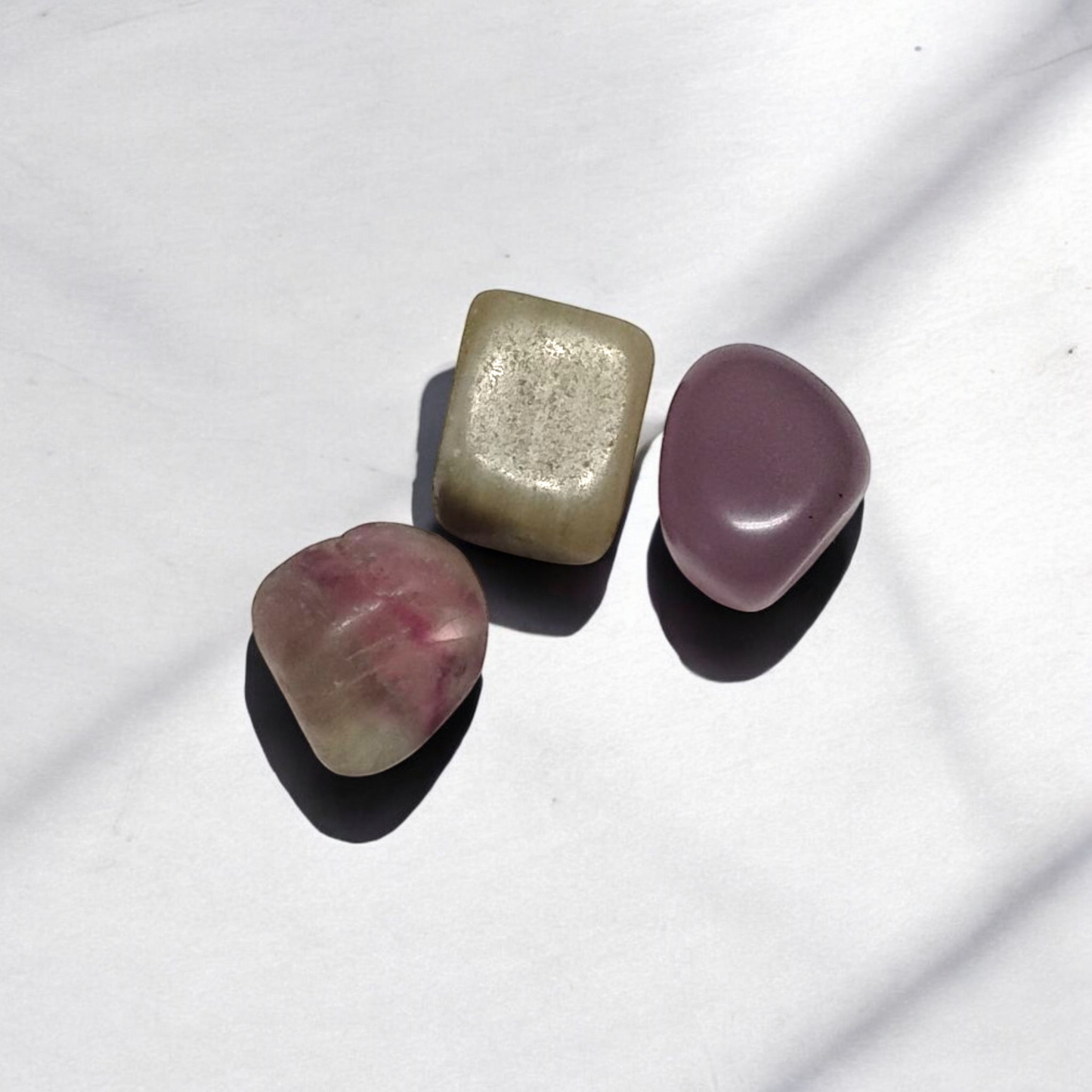 3 Fluorite Tumbled Stones – Focus, Clarity, Protection + Gift Bag Included