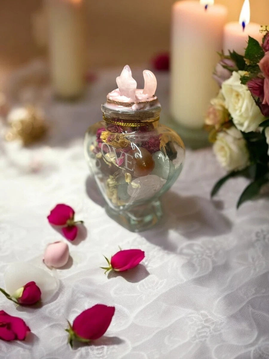 Heart of Love Spell Jar, Emotional Healing, Self-Love, and Happiness Vase