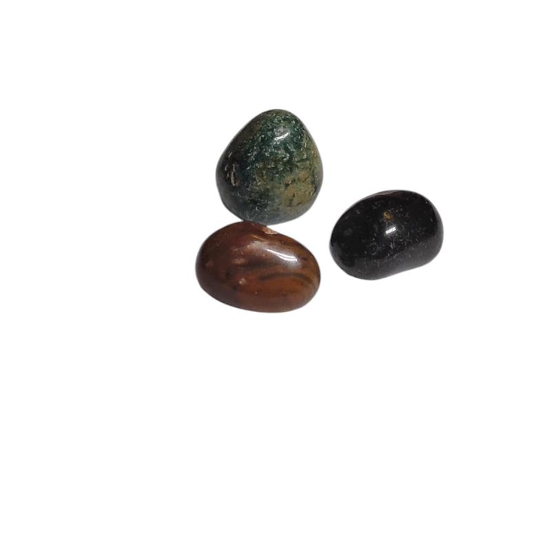 3 Fancy Jasper Tumbled Stones – Calm, Focus, Healing + Organza Gift Bag