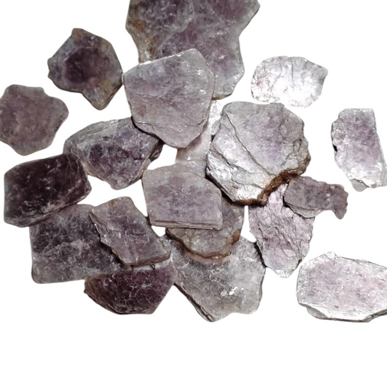 3 Raw Lepidolite Stones – Anxiety Relief, Peace, Balance + Gift Bag