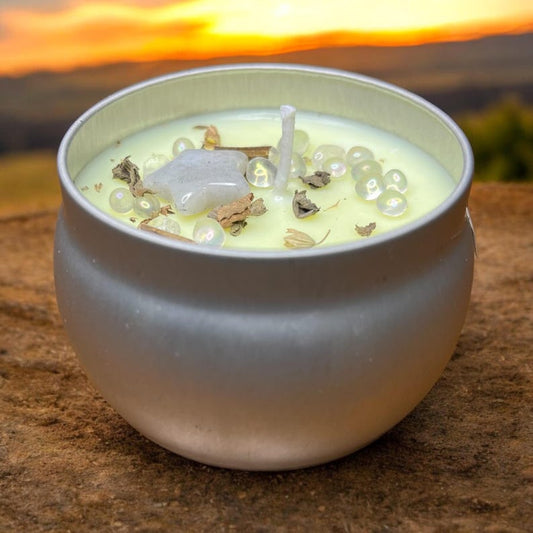 Renew Candle – Lemon Essential Oil with Herbs & Crystals | JoyfulBliss Co.