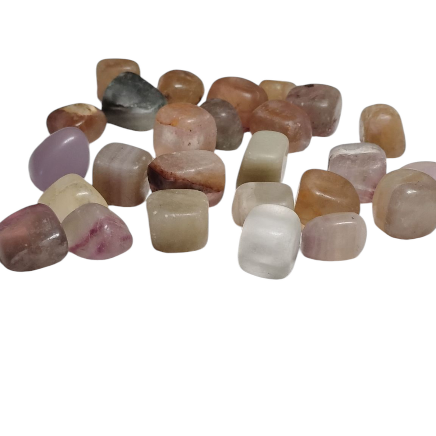 3 Fluorite Tumbled Stones – Focus, Clarity, Protection + Gift Bag Included