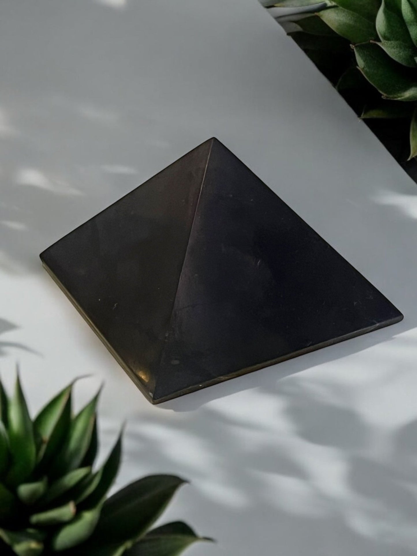 Shungite Pyramid Gemstone – 3 x 2 Inches - JoyfulBliss Co.