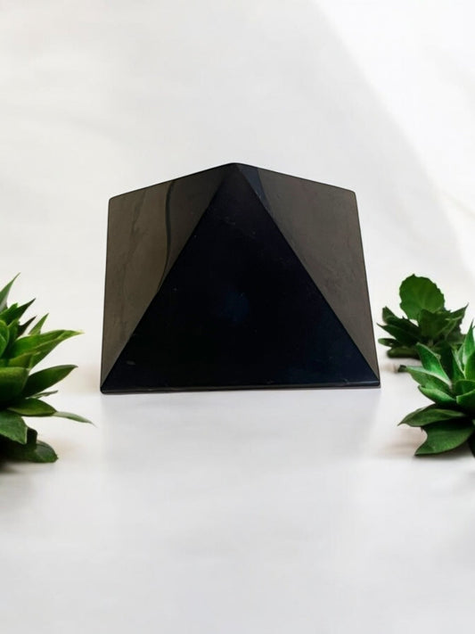 Shungite Pyramid Gemstone – 3 x 2 Inches - JoyfulBliss Co.