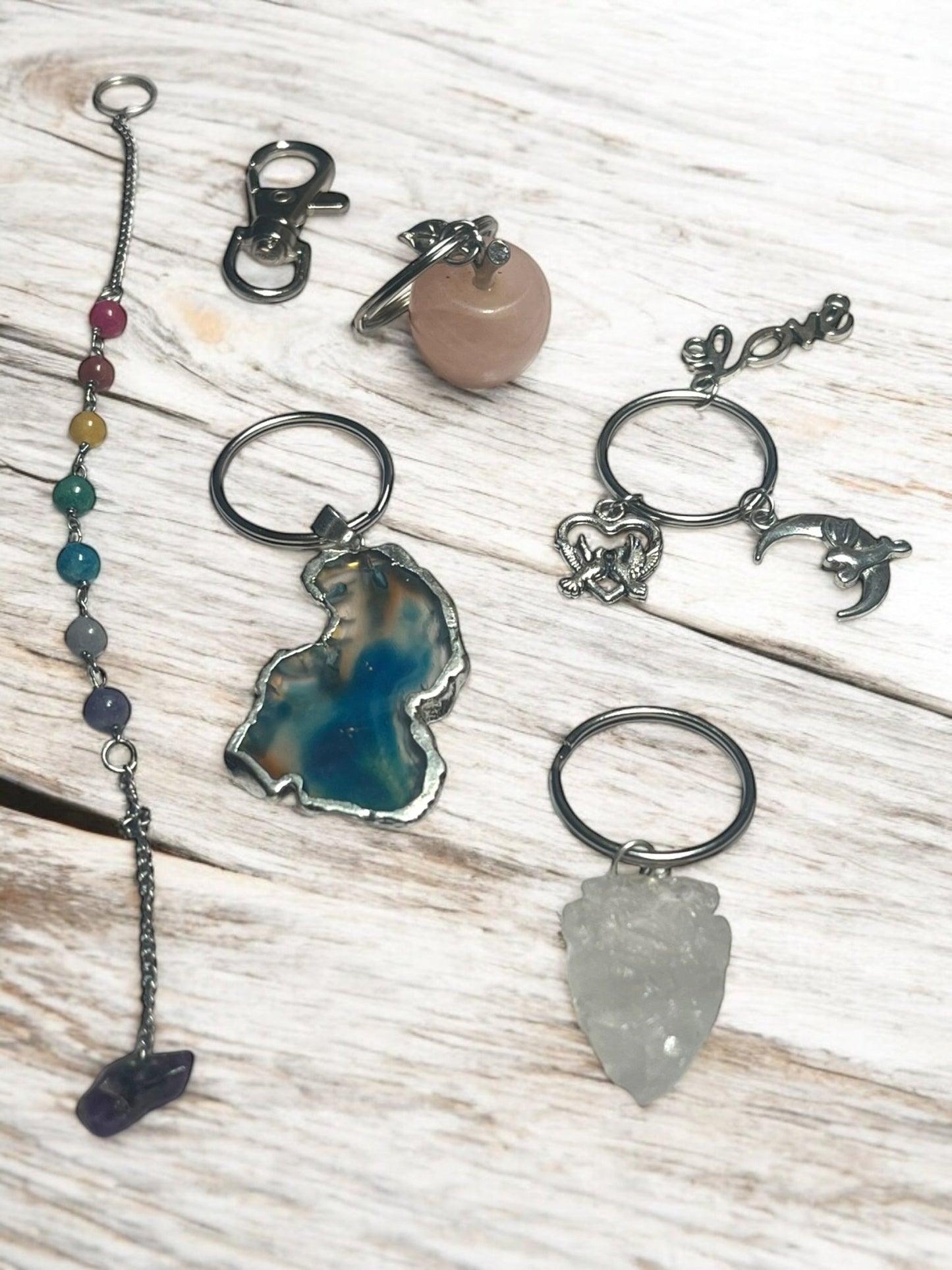 Spiritual Charms & Gemstone Keychain Accessories Sets - JoyfulBliss Co.