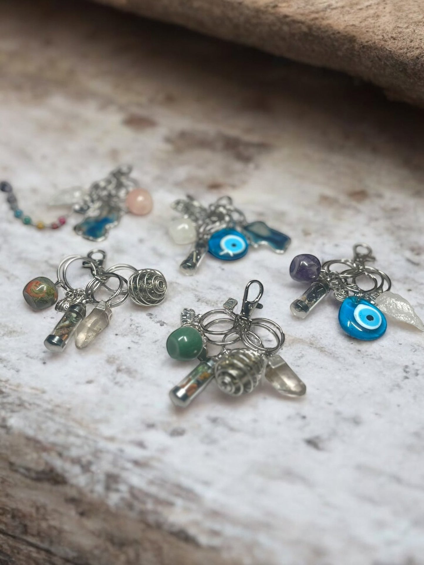 Spiritual Charms & Gemstone Keychain Accessories Sets - JoyfulBliss Co.