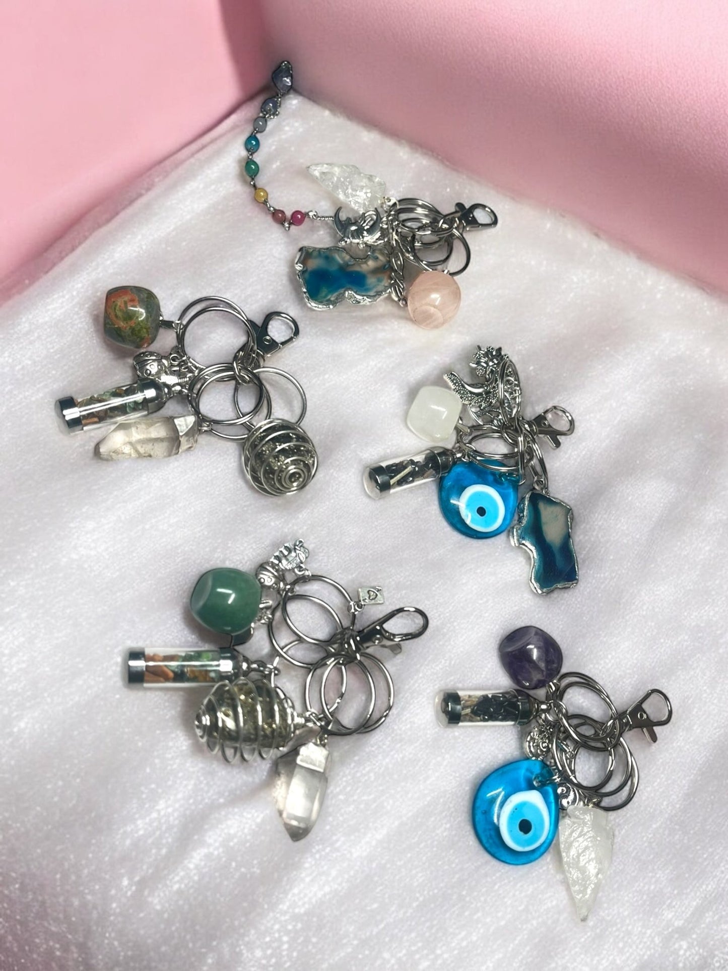 Spiritual Charms & Gemstone Keychain Accessories Sets - JoyfulBliss Co.