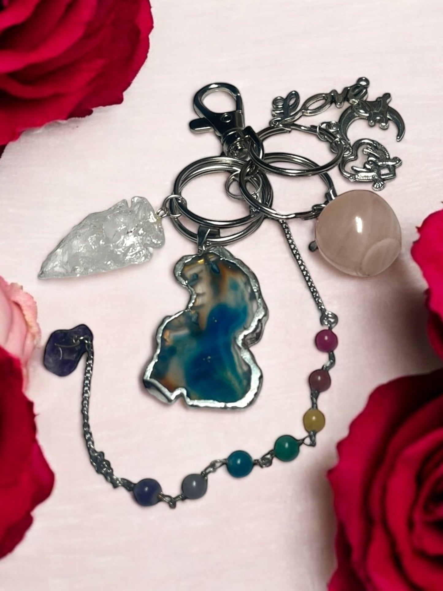 Spiritual Charms & Gemstone Keychain Accessories Sets - JoyfulBliss Co.