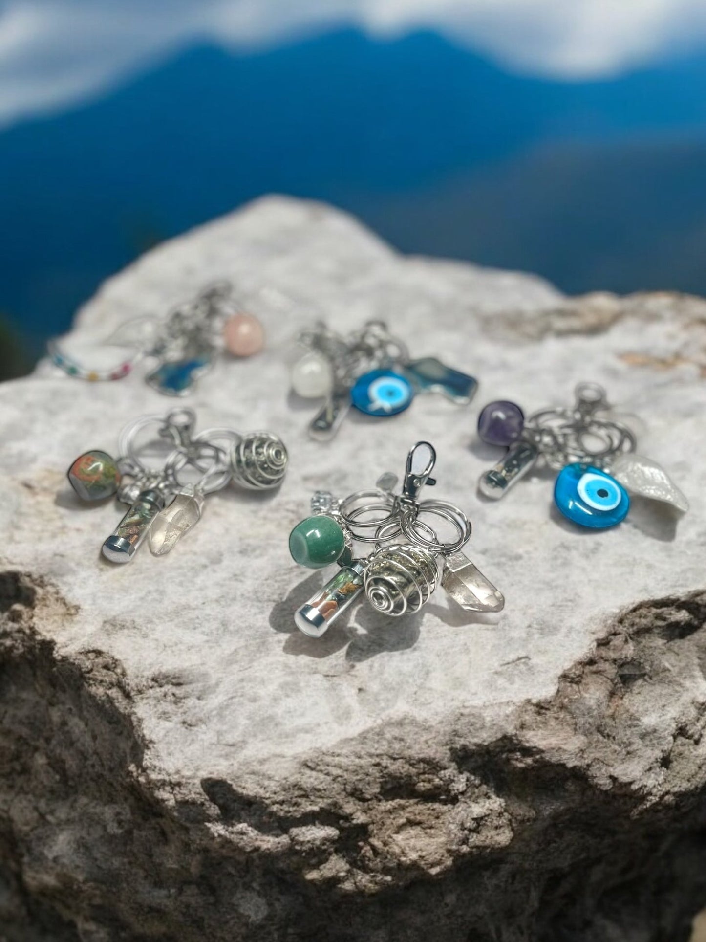 Spiritual Charms & Gemstone Keychain Accessories Sets - JoyfulBliss Co.