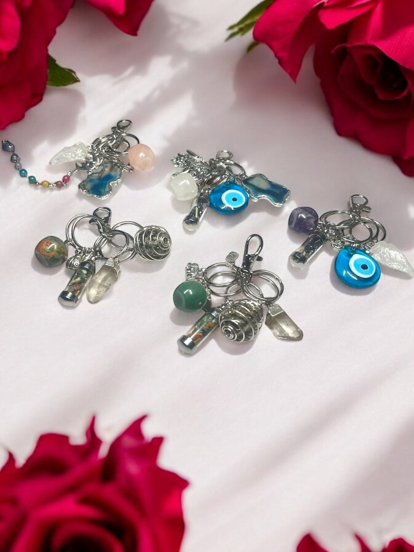Spiritual Charms & Gemstone Keychain Accessories Sets - JoyfulBliss Co.