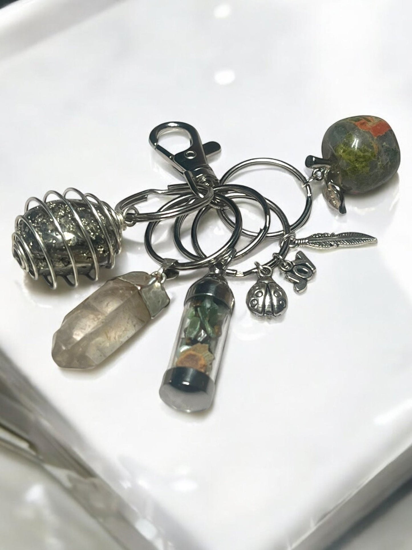 Spiritual Charms & Gemstone Keychain Accessories Sets - JoyfulBliss Co.