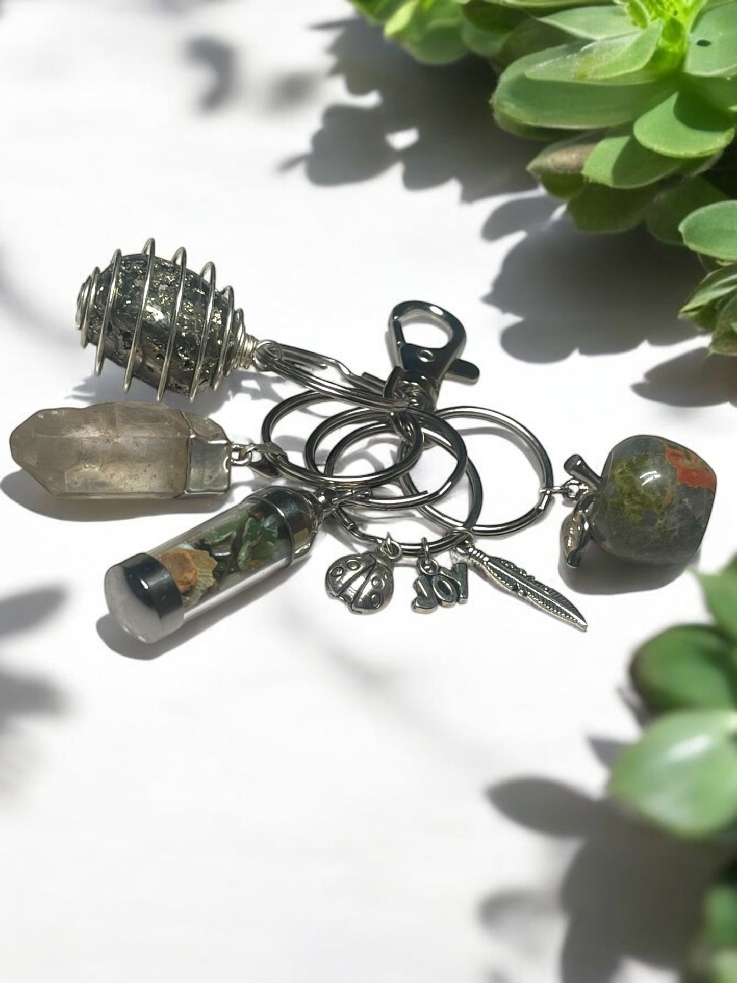 Spiritual Charms & Gemstone Keychain Accessories Sets - JoyfulBliss Co.