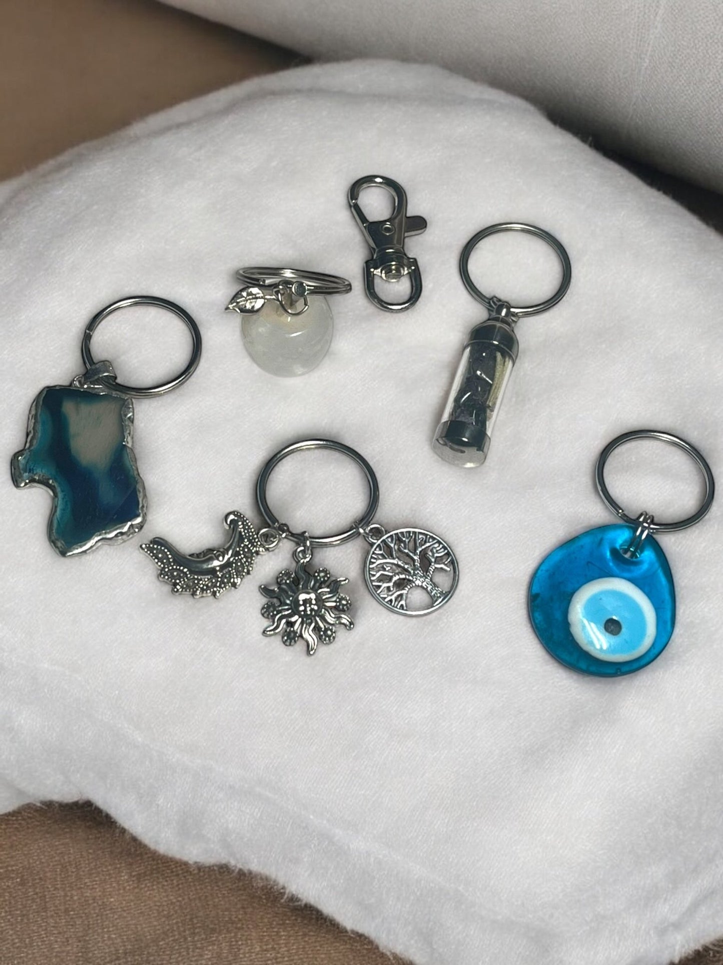 Spiritual Charms & Gemstone Keychain Accessories Sets - JoyfulBliss Co.