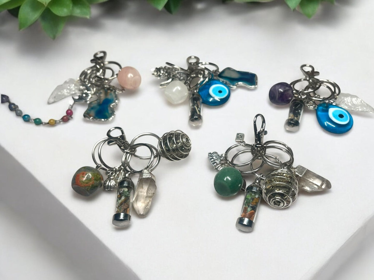 Spiritual Charms & Gemstone Keychain Accessories Sets - JoyfulBliss Co.