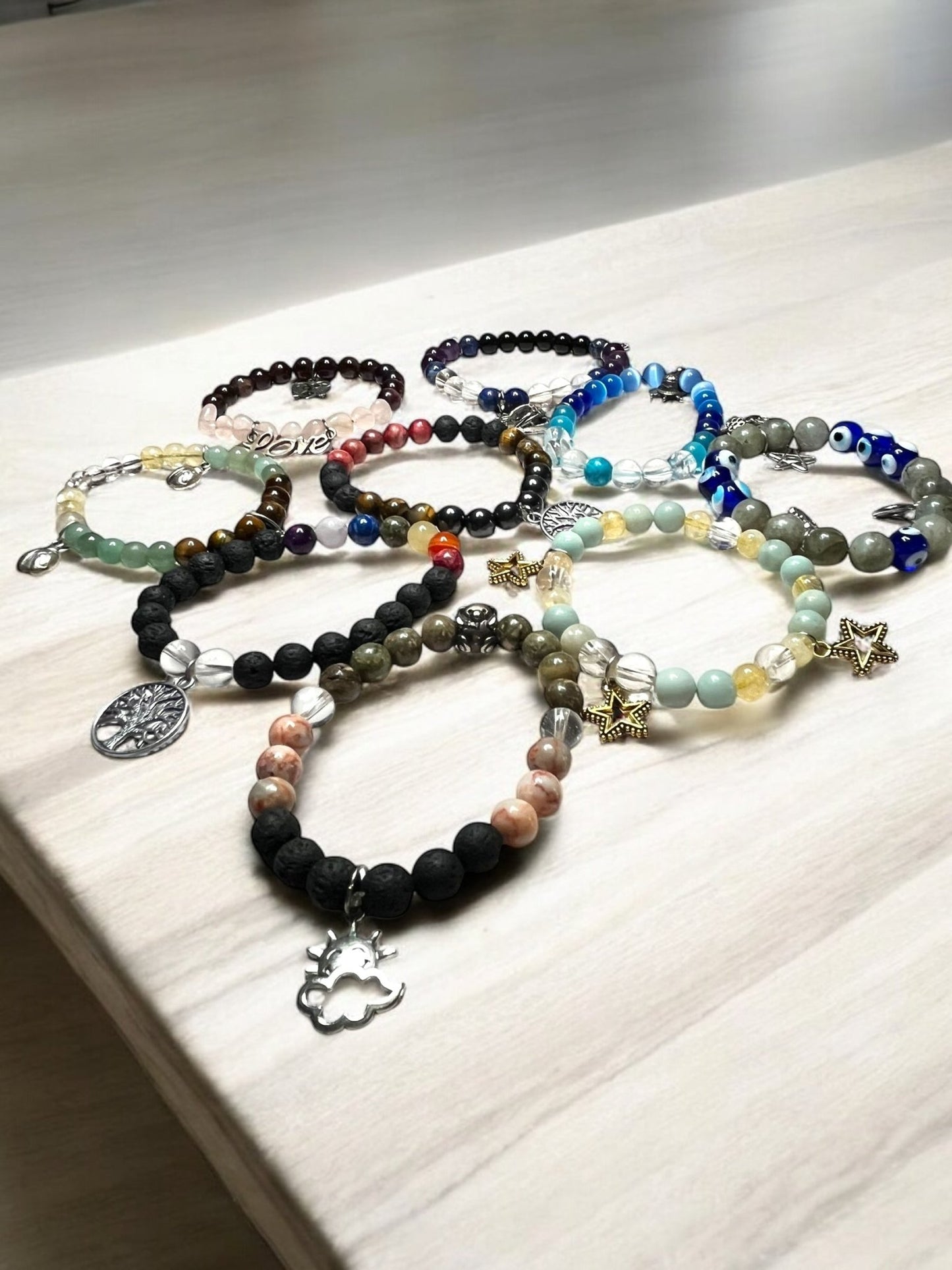 Themed Gemstone Charm Bracelets – Energy, Balance & Intention - JoyfulBliss Co.