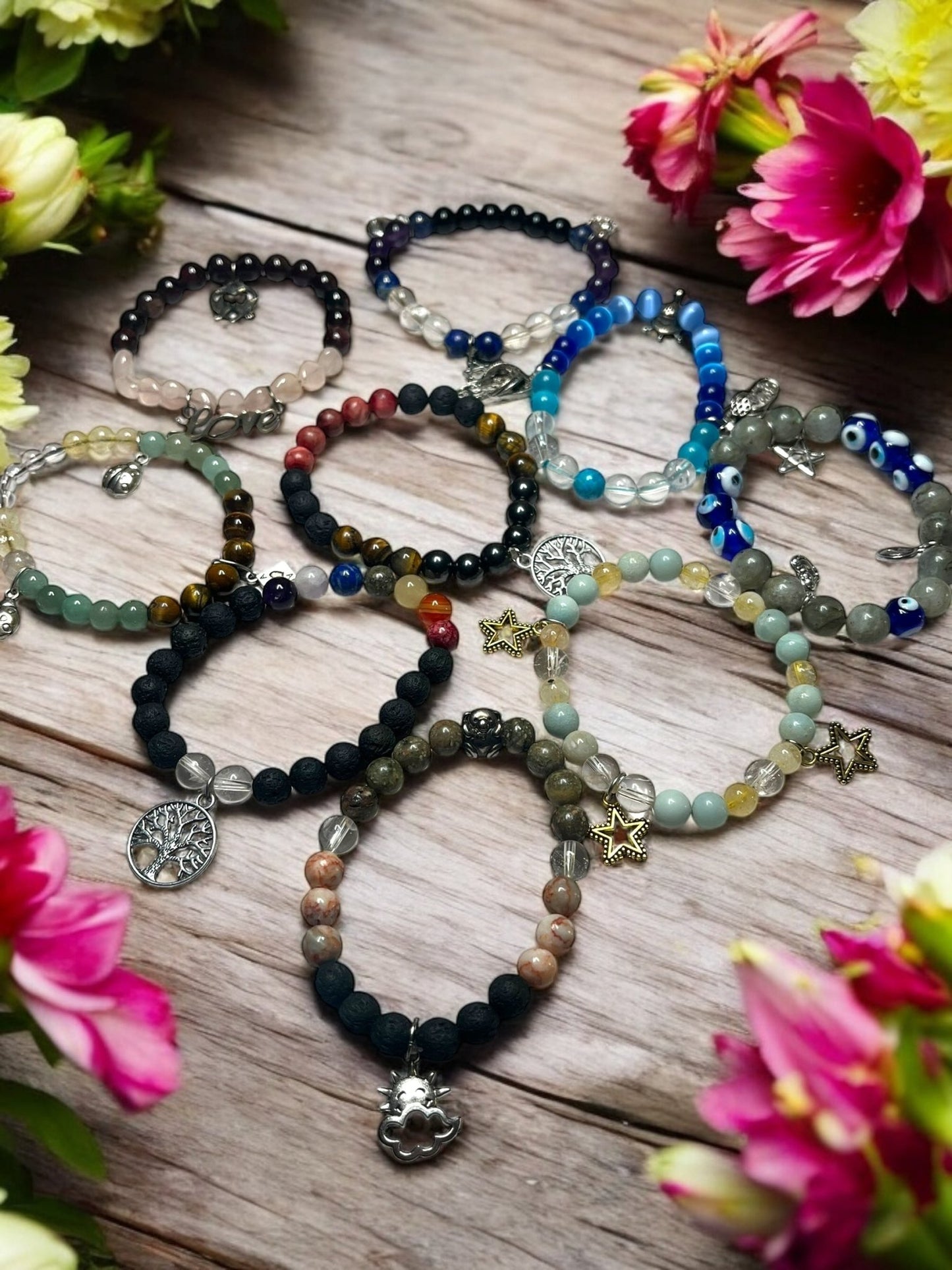 Themed Gemstone Charm Bracelets – Energy, Balance & Intention - JoyfulBliss Co.