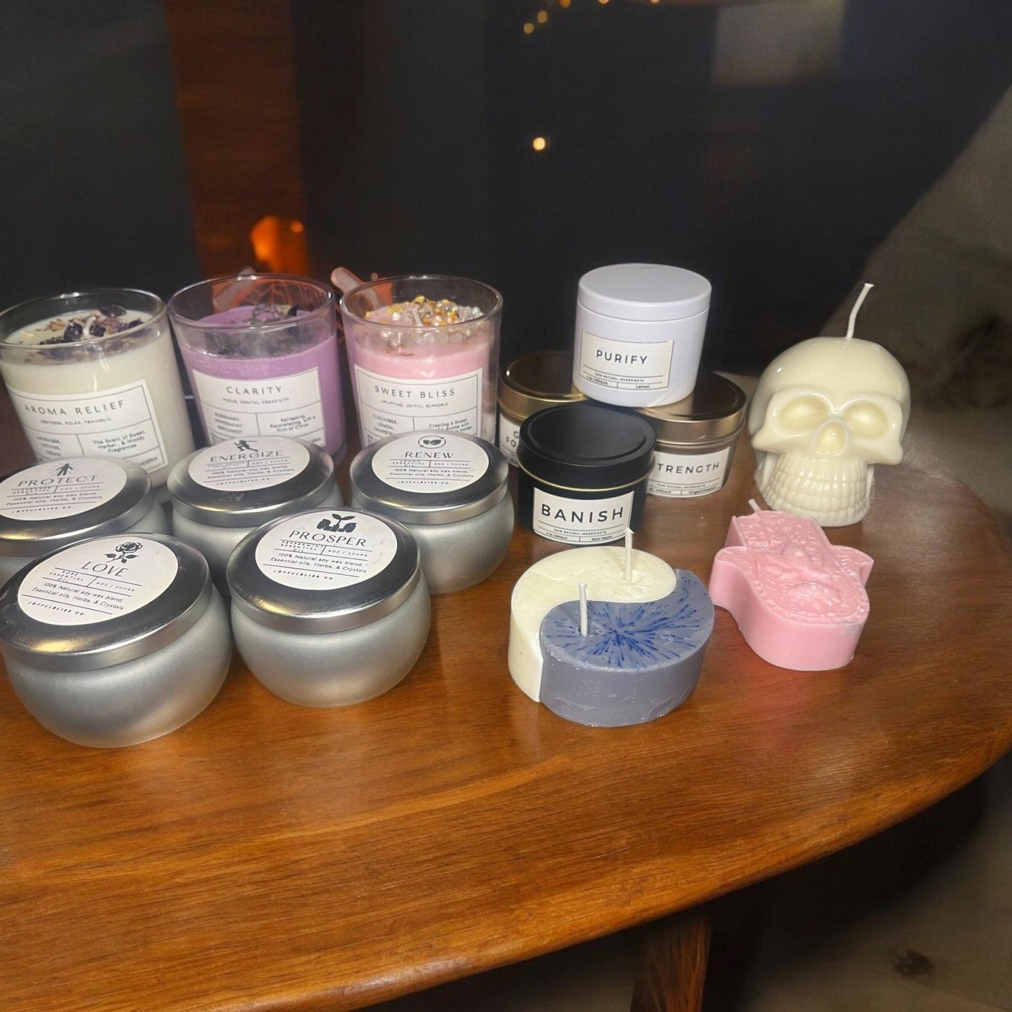 Yin Yang 4oz Candle Handcrafted Unscented, Color Customizable - JoyfulBliss Co.