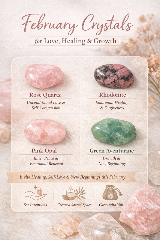 February Crystals for Love, Self-Love, Healing & Growth
