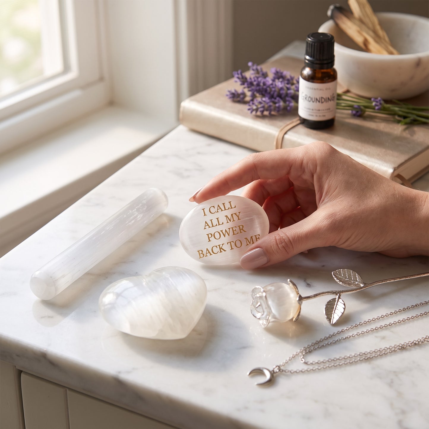 Selenite Self-Love & Energy Cleansing Crystal Gift Set