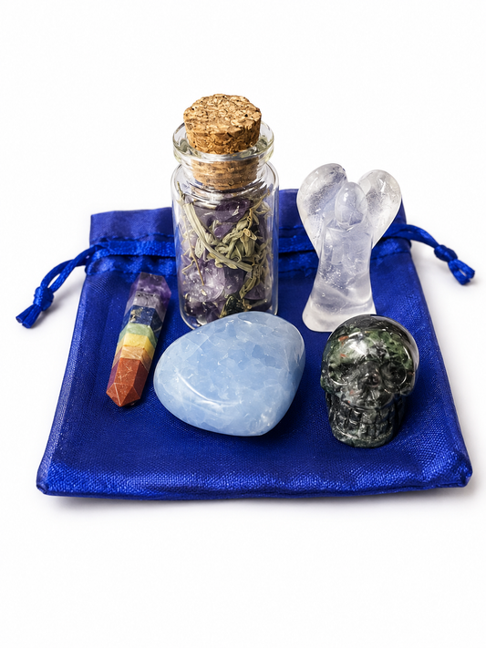 Health + Vitality Mojo Bag – Crystal Healing Charm Set for Wellness, Energy Renewal