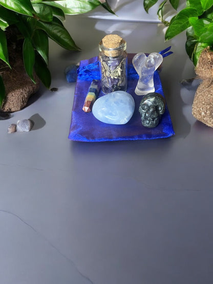 Health + Vitality Mojo Bag – Crystal Healing Charm Set for Wellness, Energy Renewal & Chakra Balance