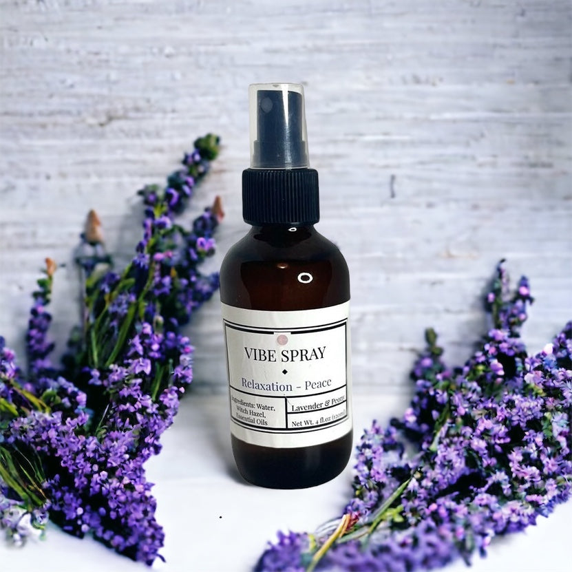 Vibe Spray for Relaxation + Peace Lavender & Patchouli Calming Mist Tranquil Aromatherapy Spray