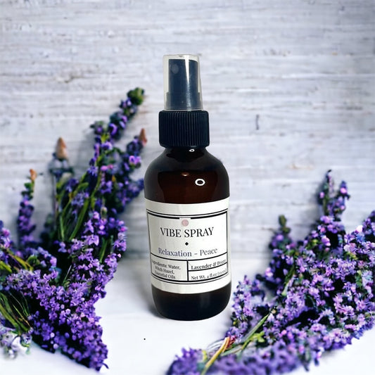 Vibe Spray for Relaxation + Peace Lavender & Patchouli Calming Mist Tranquil Aromatherapy Spray