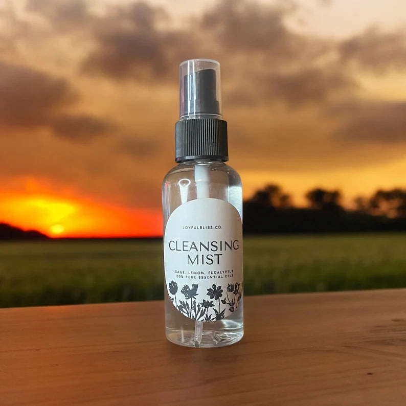 Cleansing Mist Spray | Sage Lemon Eucalyptus Energy Cleanser | Aura & Room Purifying Mist | Essential Oil Spray | JoyfulBliss Co