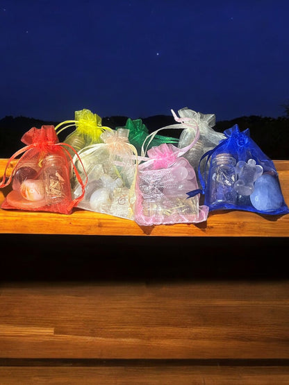 Love & Joy Mojo Bag – Crystal Charm Set for Heart Healing, Self-Love, and Emotional Uplift | Intention-Charged Ritual Kit