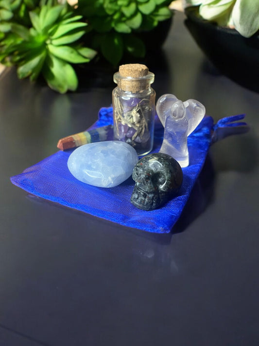 Health + Vitality Mojo Bag – Crystal Healing Charm Set for Wellness, Energy Renewal & Chakra Balance