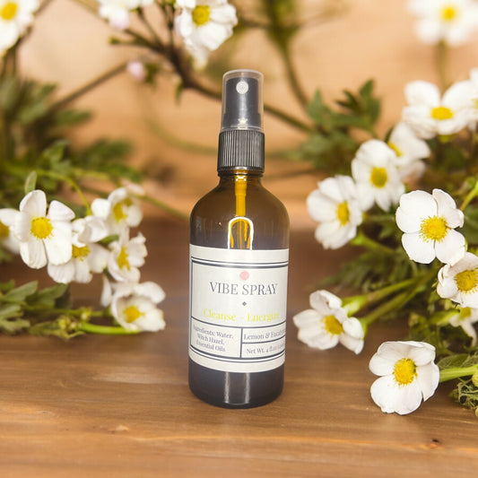 Vibe Spray for Cleansing + Energizing | Lemon & Eucalyptus Refresh Mist | Natural Aura Room Spray