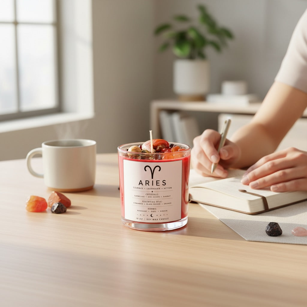 Aries Zodiac Energy Alignment 10oz Soy Wax Candle